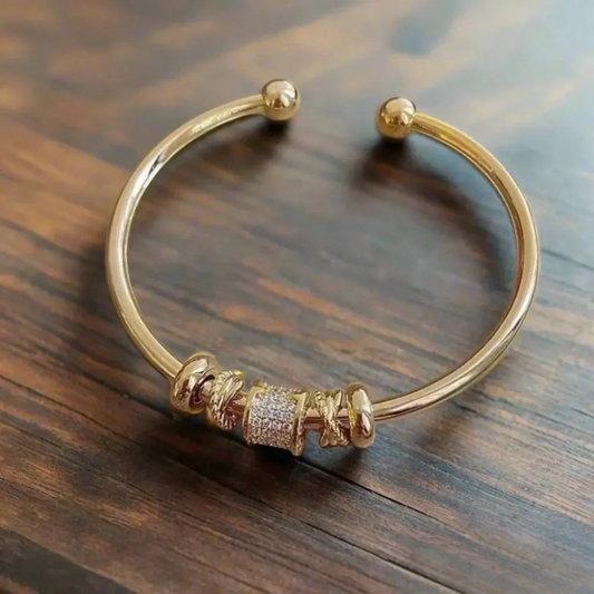 Gold Adjustable Bangle Bracelet